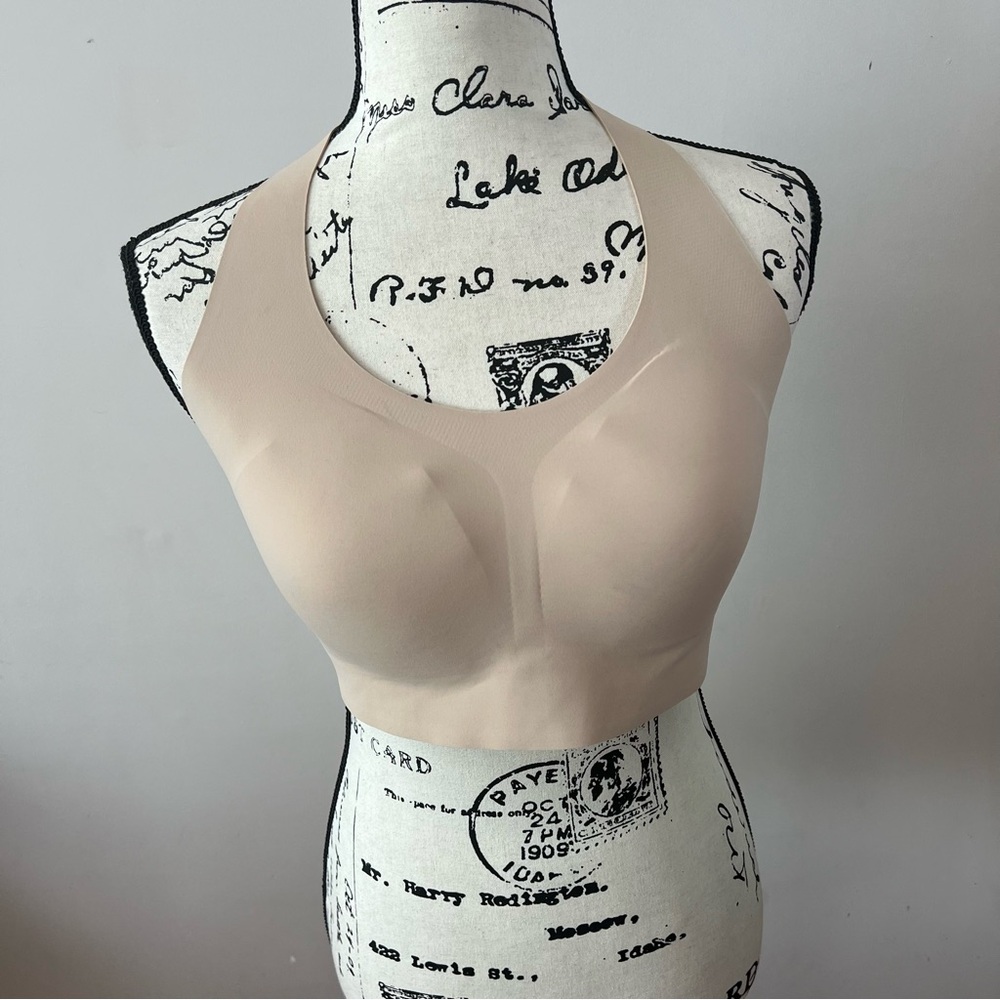 aerie seamless racerback bra in nude